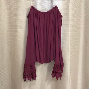 Burgundy Off the Shoulder Blouse